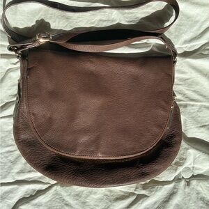 Danier Brown Leather Shoulder Bag Classic Design